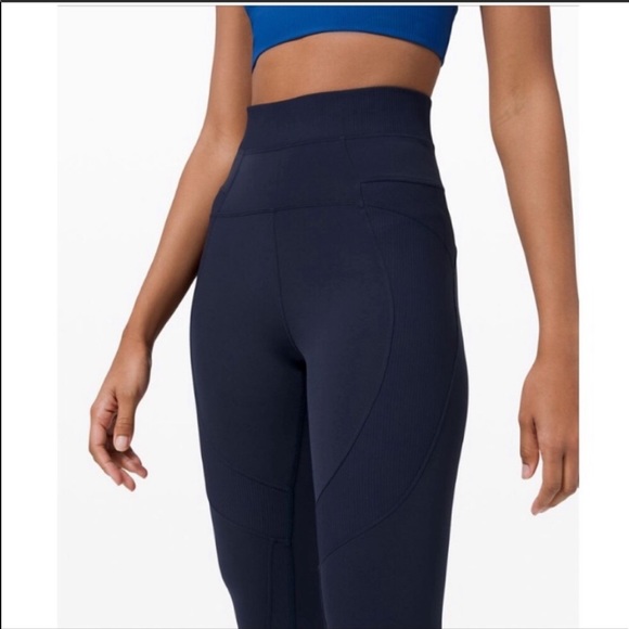 Lulu🍋 Navy Super High Rise New Ambition Tight - Picture 3 of 10